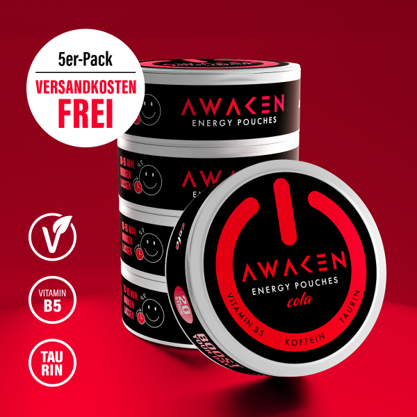 AWAKEN Energy Pouches Cola 5er Package