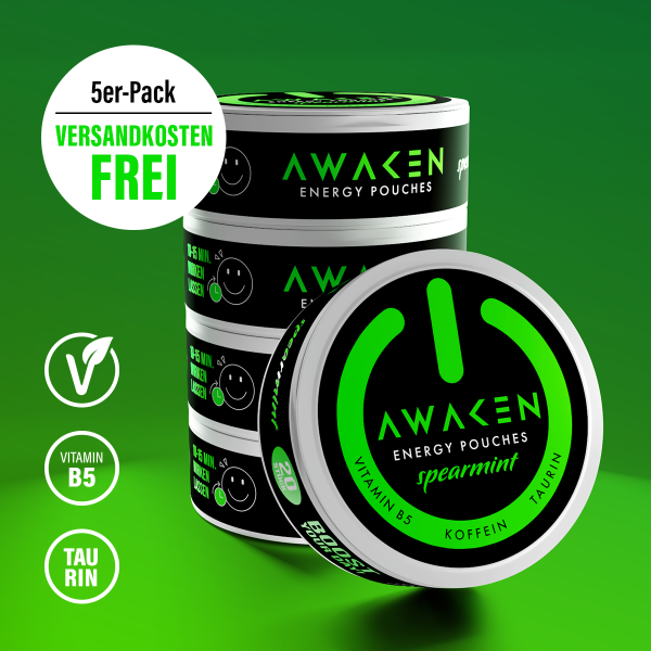 AWAKEN Energy Pouches Spearmint 5er Pack