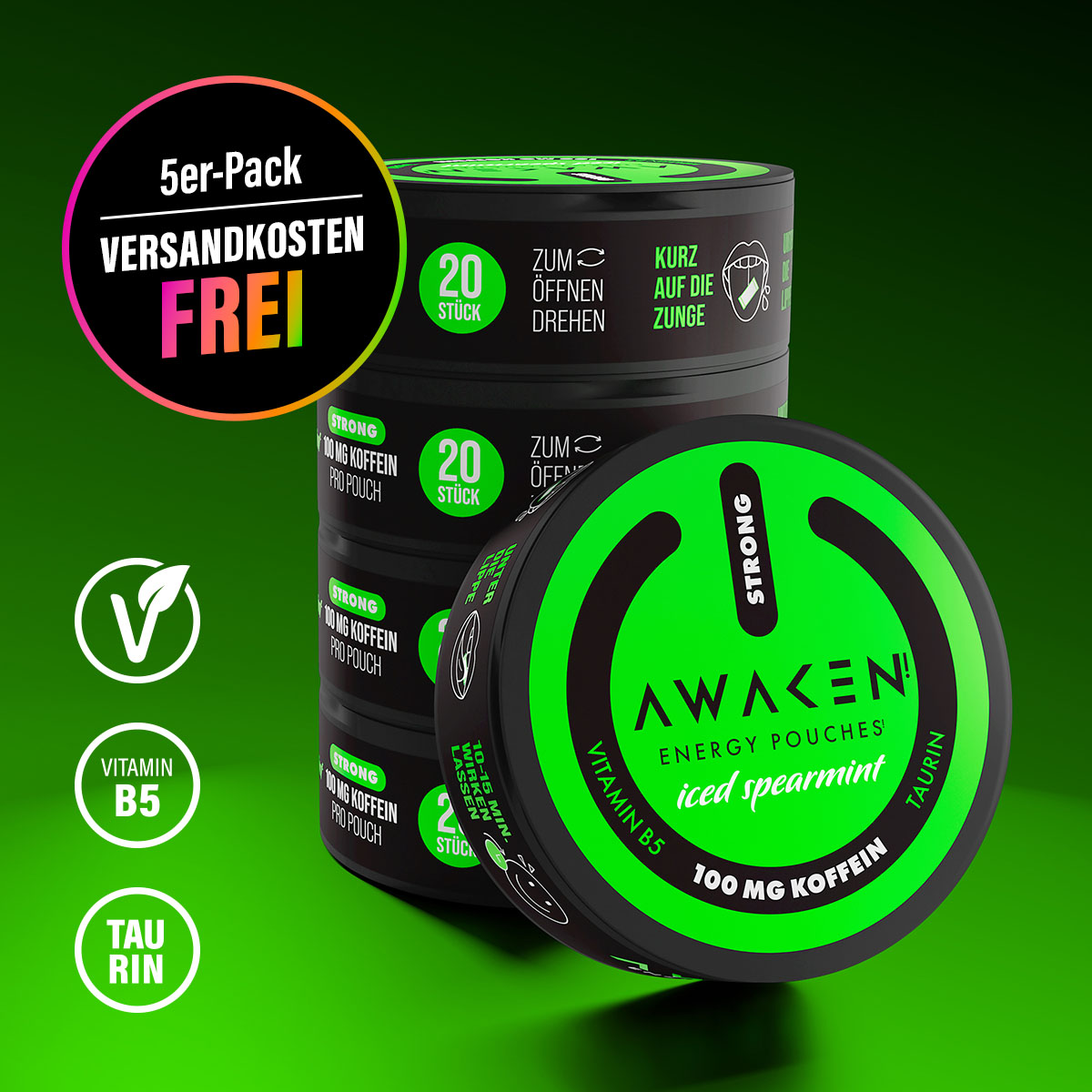 AWAKEN Iced Spearmint 5er Pack 100mg